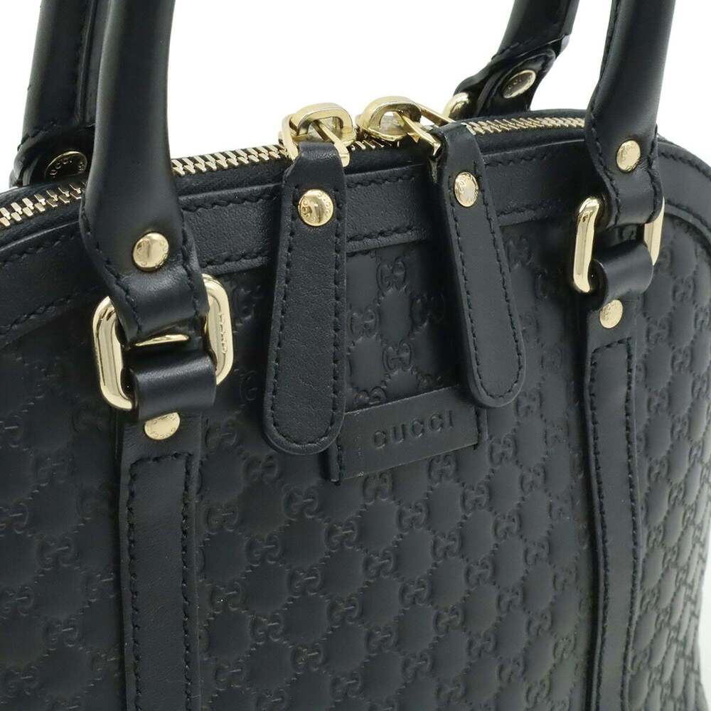 GUCCI Micro Guccissima Handbag/Shoulder Bag in Black Leather (449654) - Picture 6 of 10